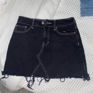 black jean mini skirt
